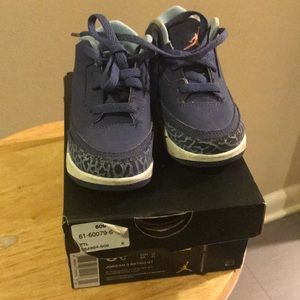 Jordan Retro 3 Dark Purple Dust Toddler Sneakers